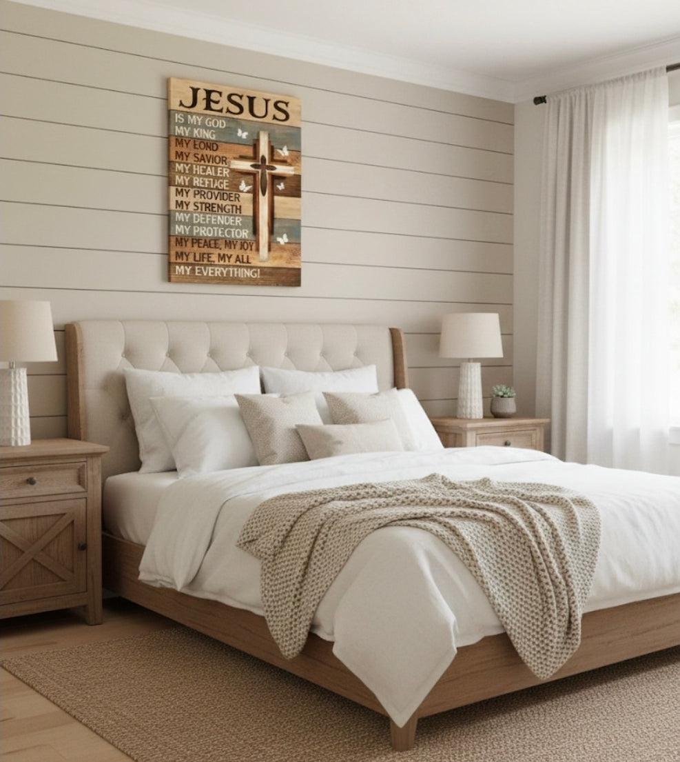 Jesus is my everything inspirational cross canvas 8in. x 12in. (canvas only)