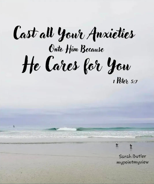 "Cast All Your Anxieties" Plush Inspirational Throw Blanket
