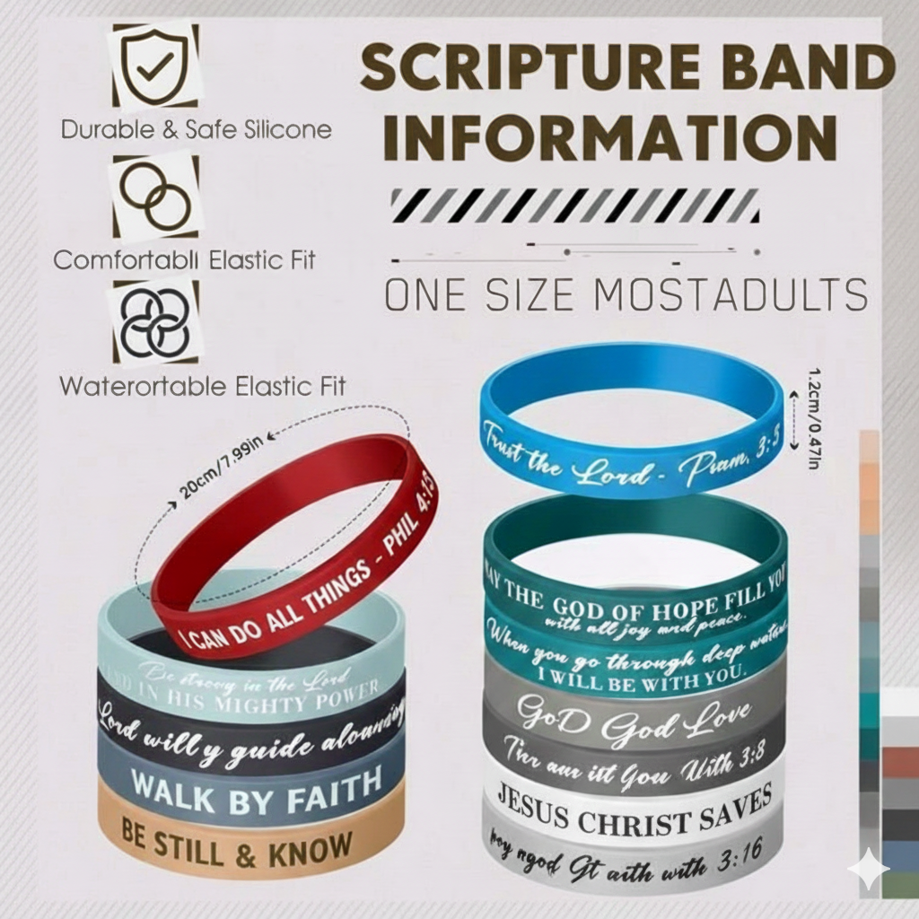 Mystery Faith Bracelet - Silicone Scripture Band (random selection)