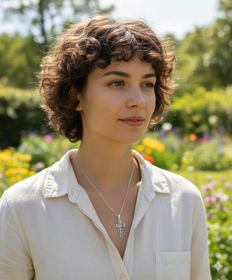 Inspiring "Amazing Grace" Cross Necklace