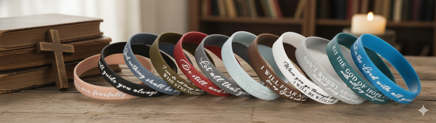 Mystery Faith Bracelet - Silicone Scripture Band (random selection)