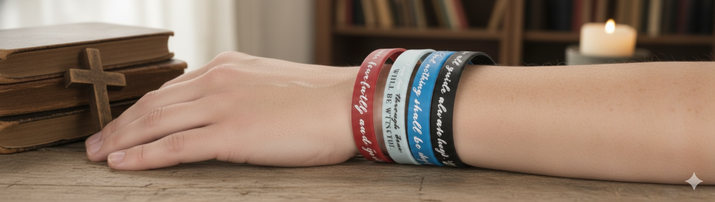 Mystery Faith Bracelet - Silicone Scripture Band (random selection)