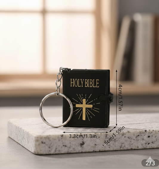 Holy Bible Miniature Keychain - Carry Your Faith Wherever You Go (Black)